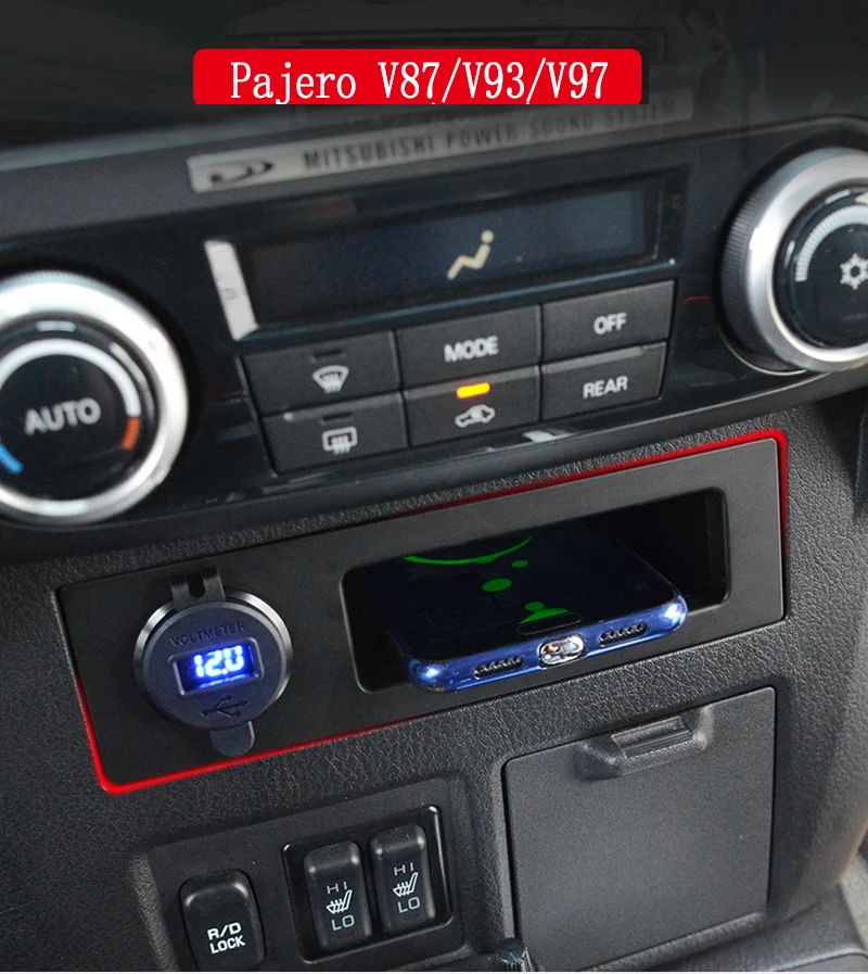 Battery Charger For Mitsubishi Pajero Car accessories modified wireless charger mobile phone fast charge 2017 2018 2019 2020