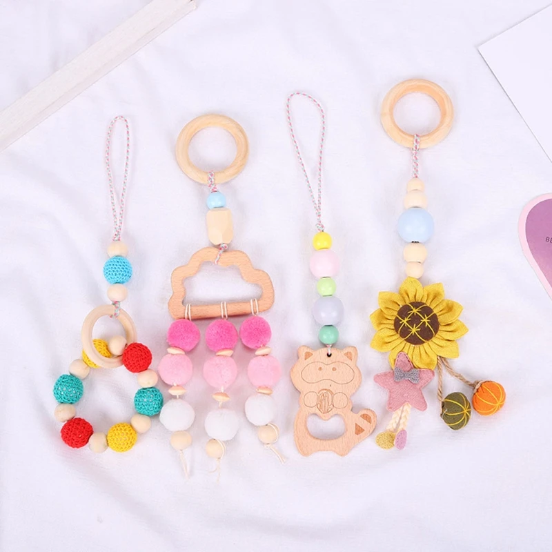 Baby Play Gym Frame Wooden Beech Activity Gym Frame Stroller Hanging Pendants Toys Teether Ring Nursing Rattle Toys Room Decor baby play gym toys