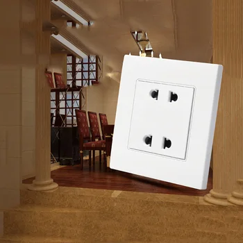 

US Standard 2 Pins Socket, Double Wall Socket 10A AC 250V, Wall Powerpoints Without Plug 86 x90mm