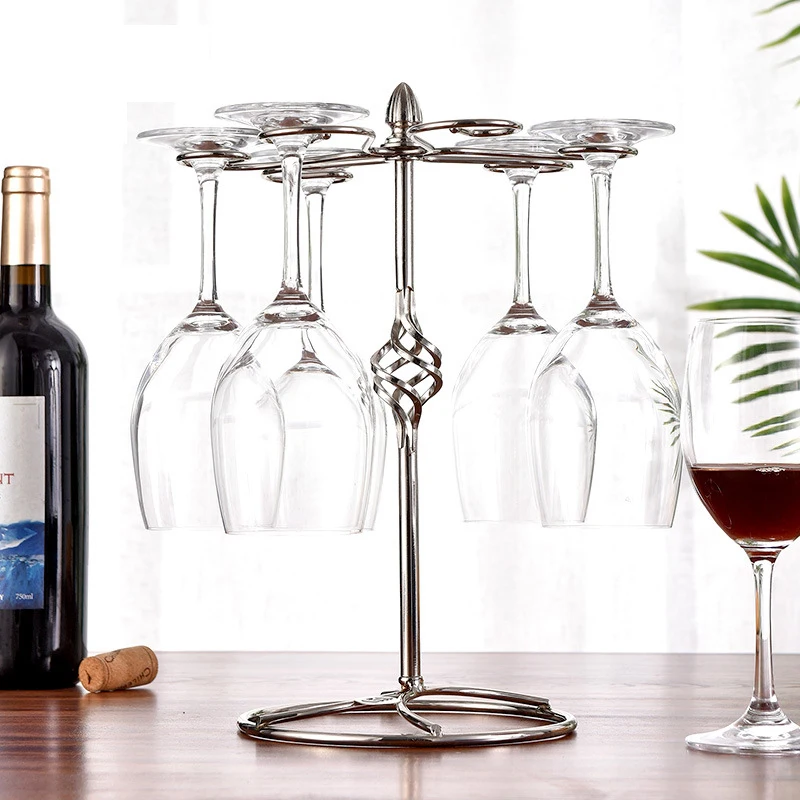 Organizador de estante para colgar vasos de estilo retro recto recto para bar y restaurante Estante para copas de vino 