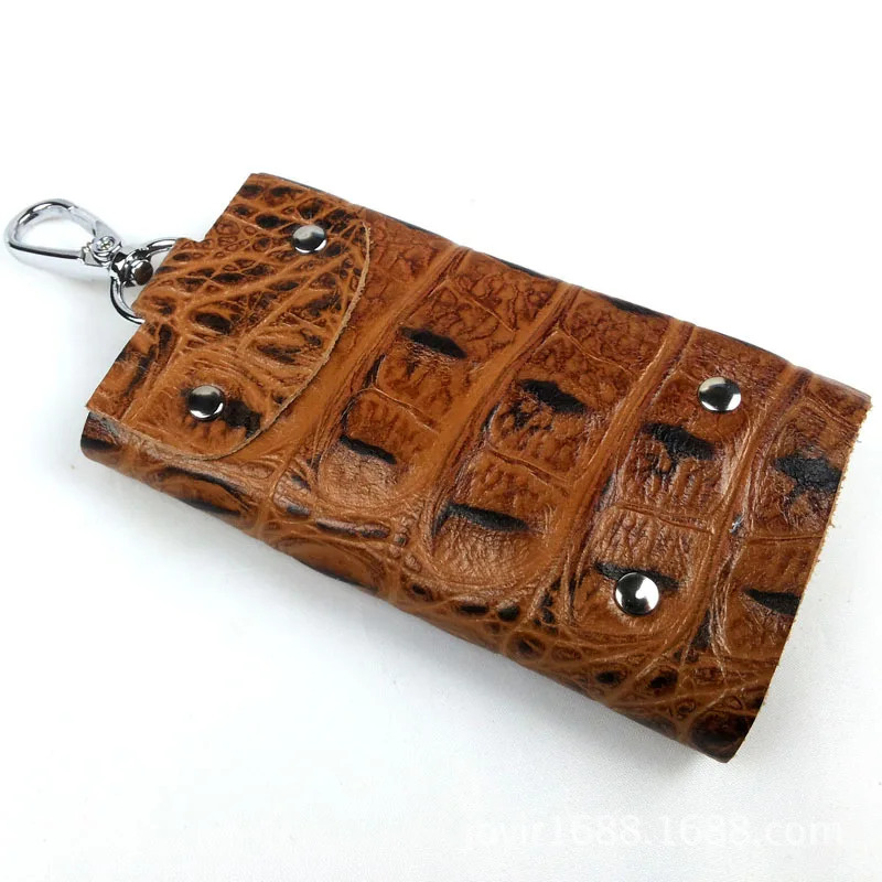 

2019 New Style Retro Leather Keychain All First Layer Embossed Genuine Leather Men Fashion Key Bag