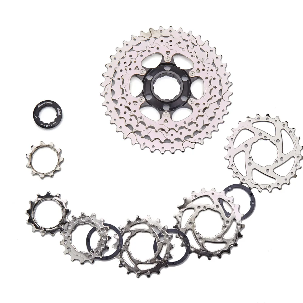 

Sunrace 9 Speed MTB Cassette csm990 40T 11 - 40T Wide Ratio 9s Mountain Free Wheel Freewheel Black silver 425g