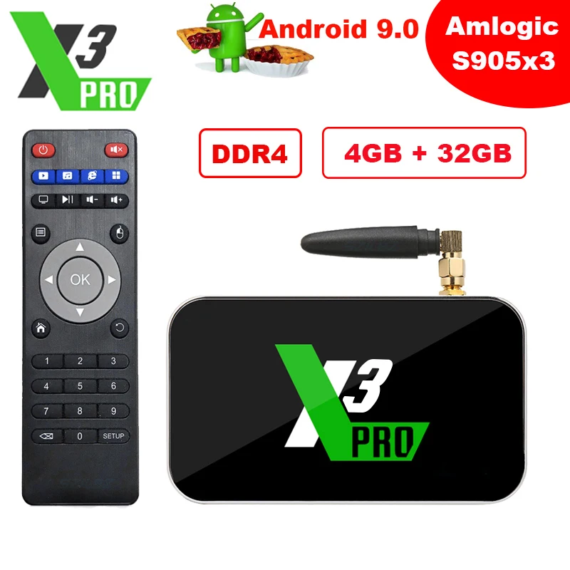 ТВ-приставка Ugoos X3 Cube для Smart TV Android 9 0 2 Гб ОЗУ 16 ГБ Pro 4 32 медиаплеер DDR4 Amlogic S905X3 4G/5G Wi-Fi
