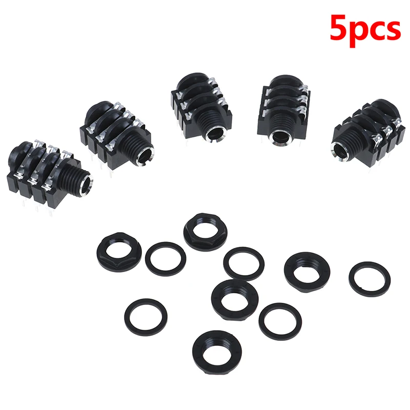 

5Pcs/lot 6.35mm/6.35 Stereo Audio Microphone Female socket/Jack Connector 6P/6PIN Wholesale