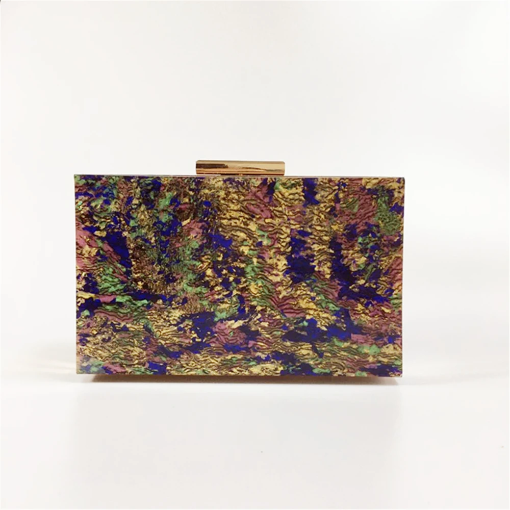 Luxy Moon Color Painting Personalized Acrylic Clutch Bag Front View