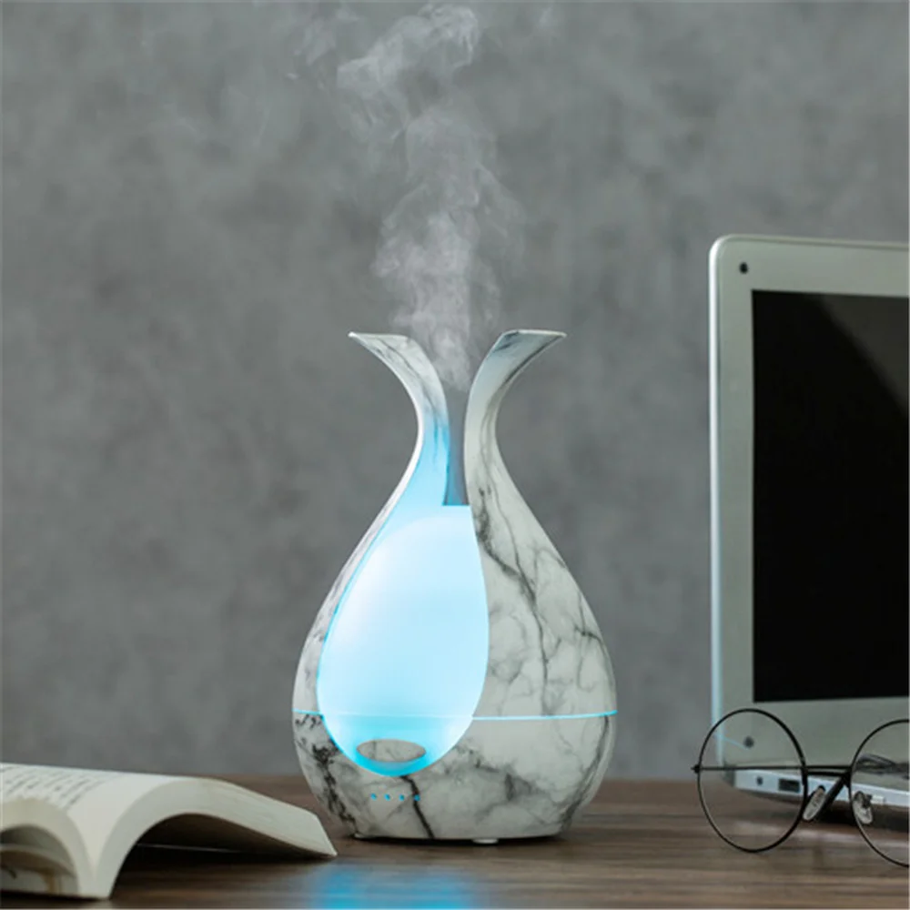 

LISM 200ml Essential Oil Diffuser Marble Ultrasonic Air Humidifier Home LED Lights Quiet Operation Aromatherapy Cool Mist Maker