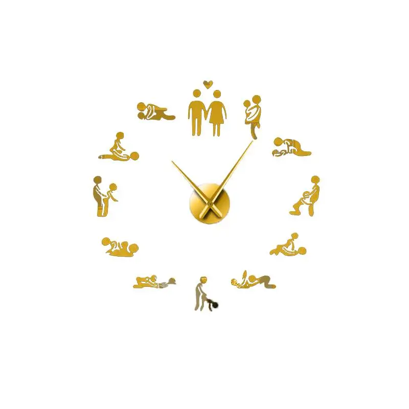 Бескаркасные 3D DIY Современные настенные часы экзотический Танец Комплект украшения с зеркалом цифры стикер часы подарок для девочки - Цвет: Золотой