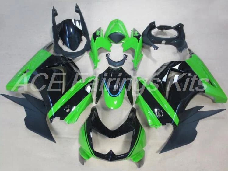 ABS обтекатель комплект для Kawasaki Ninja 250 EX250 ZXR250 2008- 08 09, 10, 11, 12, 13, 14, Обтекатели цвета: зеленый, черный