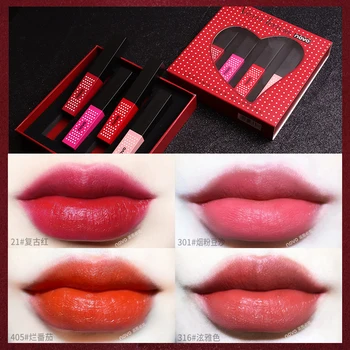 

Novo matte lipstick pencil 4 colors/set gold slim tomato red orange pigment long lasting waterproof batom matte lip gloss BN191