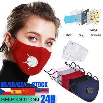 

Cotton Black Mouth Mask Anti Dust Mask Activated Carbon Filter Windproof Mouth-muffle Face Masks