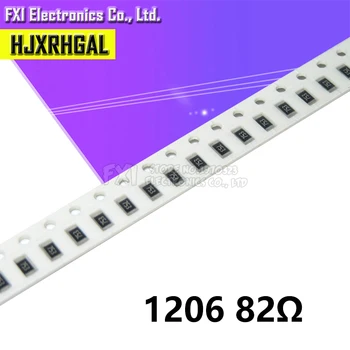 

100PCS 1206 SMD Resistor 82 ohm chip resistor 0.25W 1/4W 82R new original