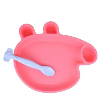 

Piglet children's silicone new food-grade environmentally friendly non-toxic and tasteless cartoon cute sucker baby tableware