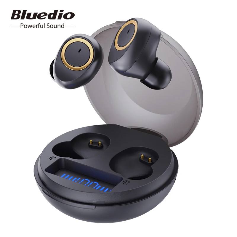 Bluedio D3 wireless earphone mini tws earbuds portable bluetooth 5.1 in ear headset touch control charging case battery display |