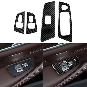 

Car Carbon Fiber Style Internal Window Lift Control Switch Panel Cover Trim for BMW 5 Series G38 528Li 530Li 540Li 2018