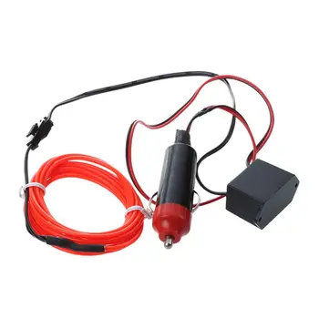 

LED Flexible EL Wire Neon Glow Tube Lamp Light DC 12V Inverter for Car, 2M Red