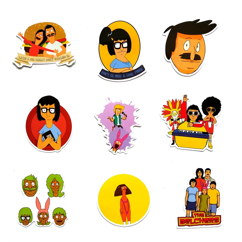 TD ZW 34 шт. Мультяшные наклейки Bobs Burgers забавные наклейки для ноутбука багаж скейтборд бутылка для мотоциклов наклейка граффити наклейки