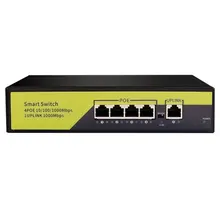Commutateur réseau Gigabit complet POE 52V, 10/100/1000Mbps, 4 ports POE + 1 Port de liaison montante, ethernet pour caméra IP/sans fil AP/POE 