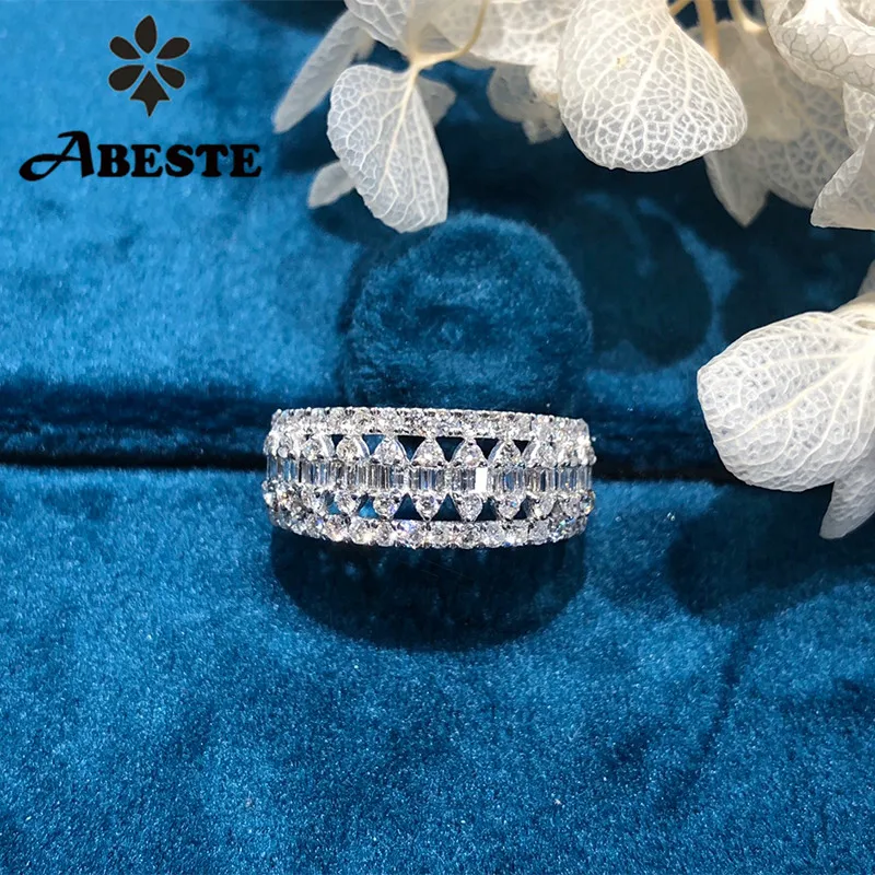 ANI 18K Белое Золото (AU750) обручальное кольцо 0 80 карат золотые кольца anillos mujer