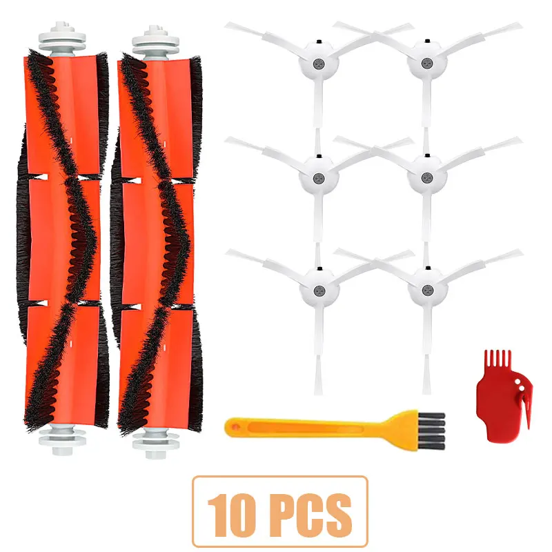 10pcs Аксессуары наборы для xiaomi Roborock S50 S51 E25 S5 E20 C10 Roborock Робот Запчасти фильтр боковая круглая щетка - Цвет: 10pcs