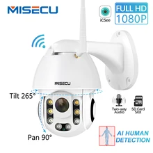 MISECU HD 1080P Беспроводной IP Камера AI человека обнаружения функции панорамирования, наклона и 2MP безопасности камера; sd-карта Открытый водонепроницаемый блок питания