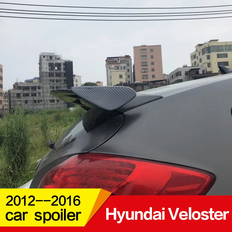 Использовать для Hyundai Veloster спойлер 2012 13 14 15 года глянцевое углеродное волокно/frp зад крыла крыши спортивные аксессуары