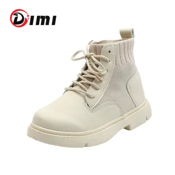 

DIMI 2020 Autumn Children Shoes Boys Girls Boots Fshion Soft PU Leather Baby Short Boots Comfortable Anti-slip Kids Martin Boots