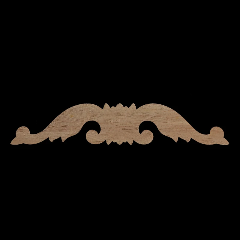 Décoration Murale En Bois Sculpté Fleur Européenne - Autocollant Pour Meuble, Placard, Miroir - 30 Cm, Non Peint - 3