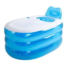 Надувная ванна, портативная ванна, ПВХ, для дома, кемпинга, путешествий, складная ванная комната, спа, с подушкой, труба для взрослых, синяя, 72XF