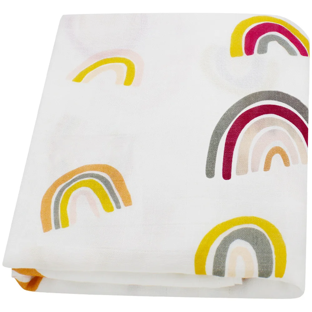 Bébé Swaddle couverture unisexe lange d'emmaillotage arc-en-ciel bambou mousseline Swaddle couvertures neutre réception couverture pour garçons filles