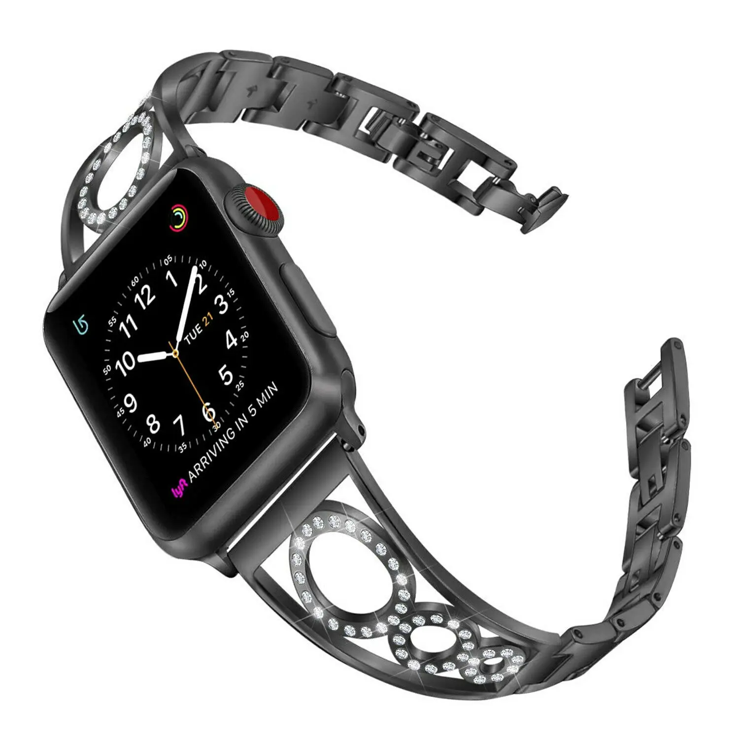 Для женщин, браслет, ремешок для наручных часов для Apple Watch Series 4, версия 1, 2, 3, ремешок Ремешок блестящие круглые наручные часы ремешок для наручных часов iWatch 38/42/40/44 мм ремешок для часов