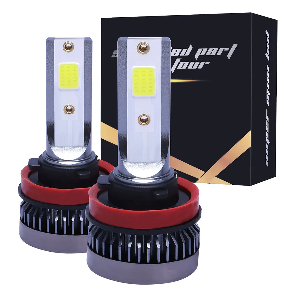 

2PCS H7 LED H4 LED H11 LED Headlight Conversion Kit COB Bulb H3 9006 9012 H1 9005 90W 12000LM 6000K White Lights