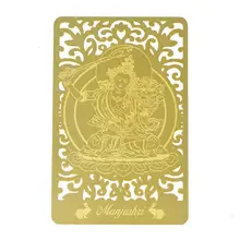 Cartão dourado impresso w4125 feng shui bodhisattva para coelho (manjushri)