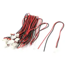 20 шт 2Pin Женский штекер Соединительный кабель провод черный красный