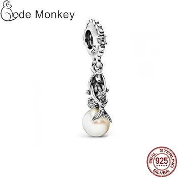 

Qikaola 100% 925 Sterling Silver Mermaid Beads Charms Fit Original 3mm Bracelet DIY Jewelry For Women Hot Sale CMS1520