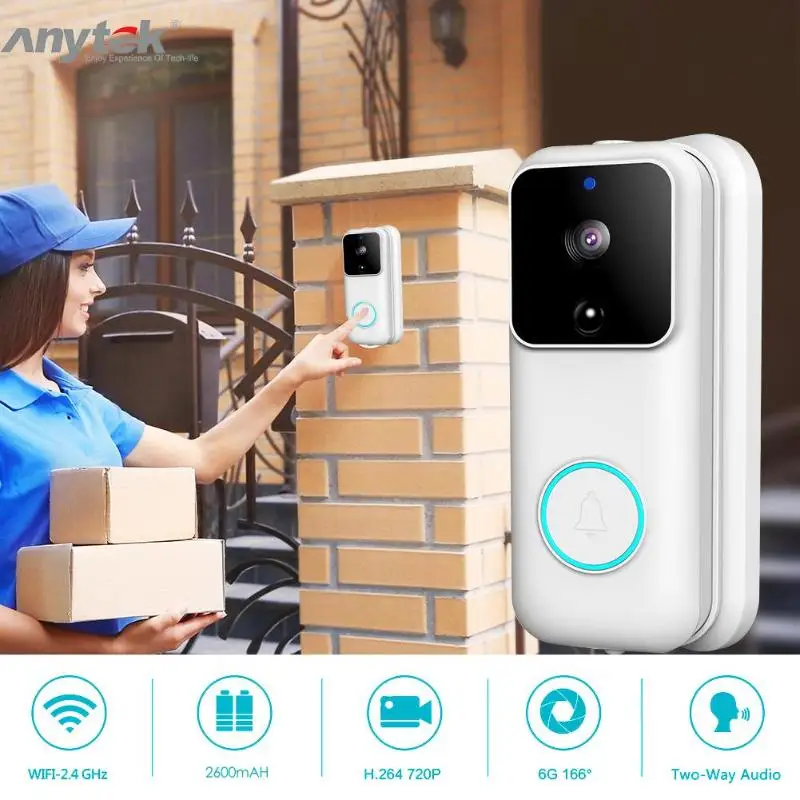 

HD 1080P Home Doorbell Garage Doorbell PIR Detection Wake Up Intelligent Video Doorbell Video Intercom Wireless Security Camera