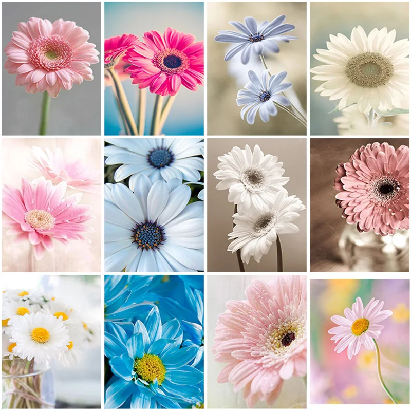

DIY 5D Diamond Painting Fresh Flowers Diamond Embroidery Scenery Cross Stitch Rhinestone Full Round Drill Mosaic Home Decor Gift
