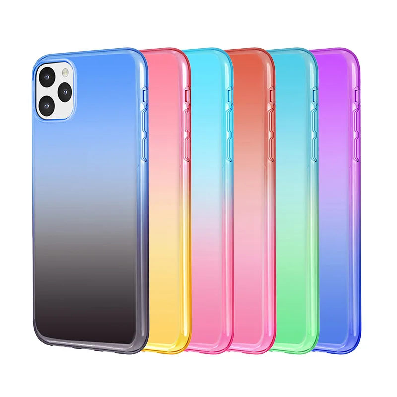 Новый чехол с градиентом цвета для iPhone 11 Pro Max Ультратонкий Мягкий силиконовый из