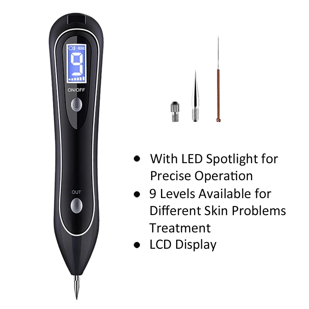 9 уровней ЖК-Лазерная плазменная ручка крот тату Машинка для удаления темных пятен Ручка очиститель пор для лица бородающая машина для ухода за кожей