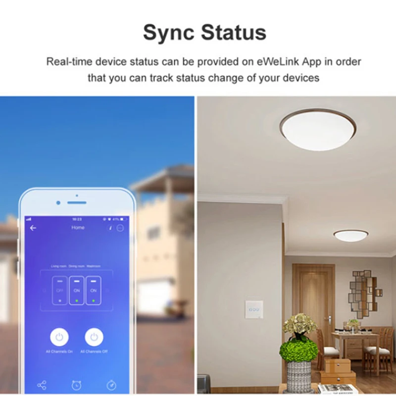 Интеллектуальный выключатель света SONOFF T2EU TX Smart Wi-Fi настенный сенсорный выключатель с границы умный дом 1/2/3 433 RF/Голосовое управление/приложение/сенсорный экран Управление работать с Alexa