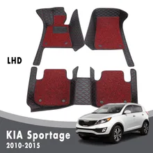 Alfombrillas de coche para KIA Sportage SL (3ª generación), 2015, 2014, 2013, 2012, 2011, 2010, alfombras de lujo de doble capa con bucle de alambre para Interior de coche