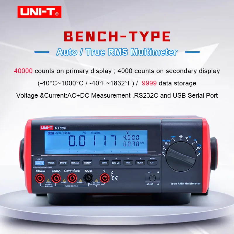 True RMS настольный цифровой мультиметр UNI-T UT804 AC DC Напряжение измеритель тока
