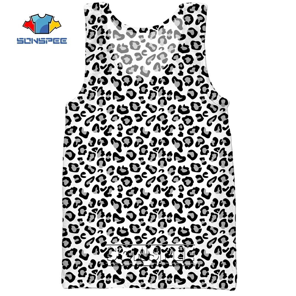 SONSPEE Leopard Animal Hunting 3D Print Men's Tank Tops Casual Fitness Bodybuilding Gym Muscle Funny Men Sleeveless Vest Shirt