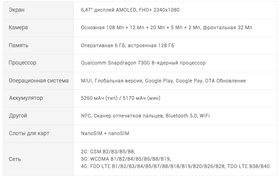 Global Version Xiaomi Mi Note 10 6GB RAM 128GB ROM 108MP Penta Cameras Snapdragon 730G 5260mAh 6.47'' AMOLED Mobile Phone