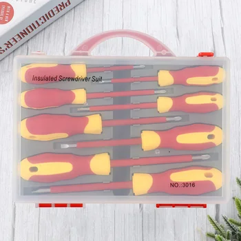 

1 Set 8 in 1 CRV Insulated Screwdriver Chrome-vanadium Steel Screwdriver Set Hand Tools Screw Driver Kit for Electrician Assorte