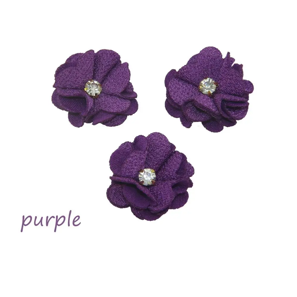 3,5 см Искусственный цветок ручной работы с изделия ручной работы со стразами ткань цветок аксессуары одежды шарф DIY принадлежности украшения - Цвет: purple