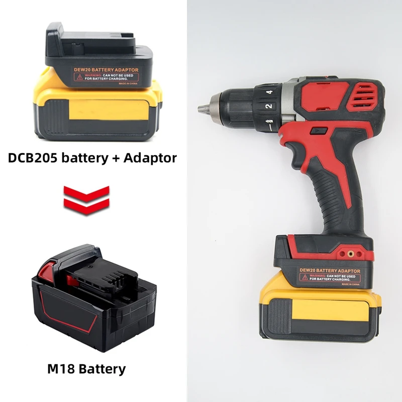 Адаптер батареи для Dewalt DCB200 DCB205 литий ионный аккумулятор Milwaukee M18 адаптер