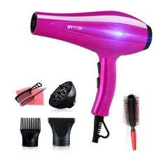 8 в 1 штекер AC 220 В фен для волос профессиональный ионный фен для волос горячий ветер низкий уровень шума Электрический Фен бытовые Фены Fohn