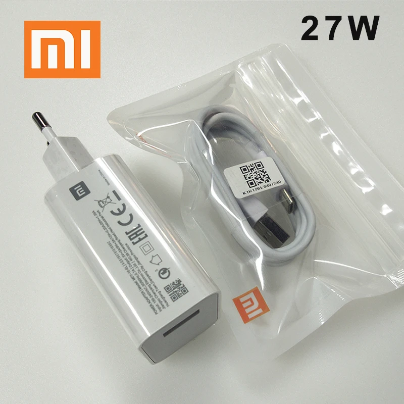 Зарядное устройство XIAOMI 27 Вт с европейской вилкой QC 4 0 турбозарядный адаптер usb
