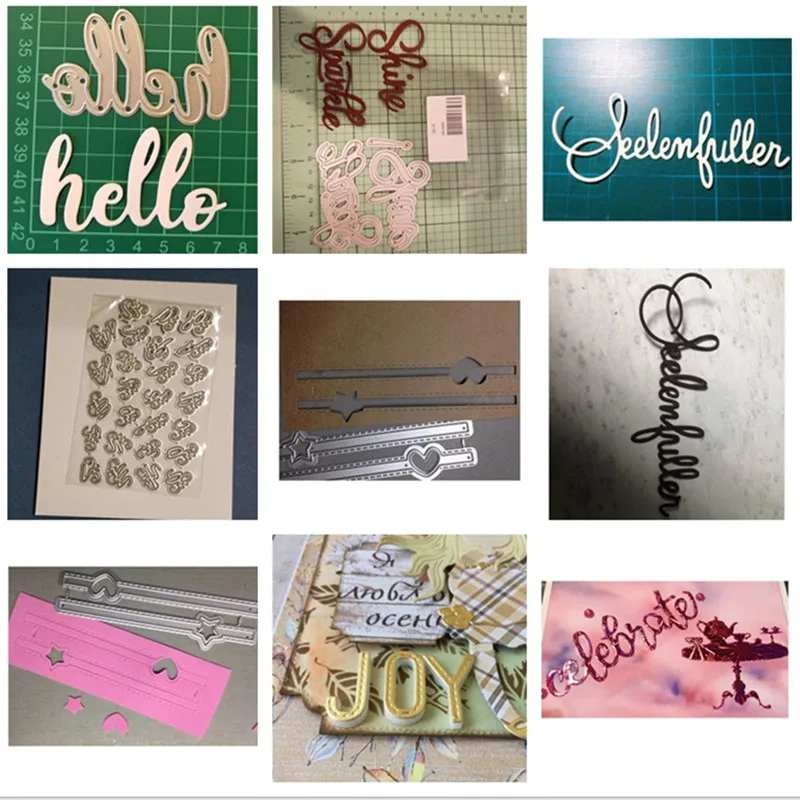 

Kokorosa Line Frame Border Dies Metal Cutting Dies Scrapbooking Heart Star Die Cut for Card Making Album Paper Craft