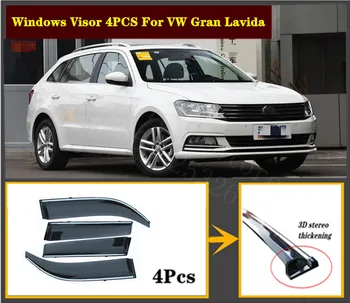 

4pcs Set 2004-2020 OEM For VW Gran Lavida Stainless steel window Visor Shade Vent Wind Rain Deflector Guards Cover